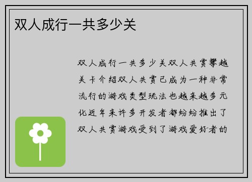 双人成行一共多少关